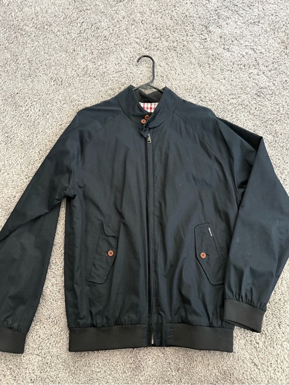 Ben Sherman Men's Black Zip-Front Bomber Jacket
